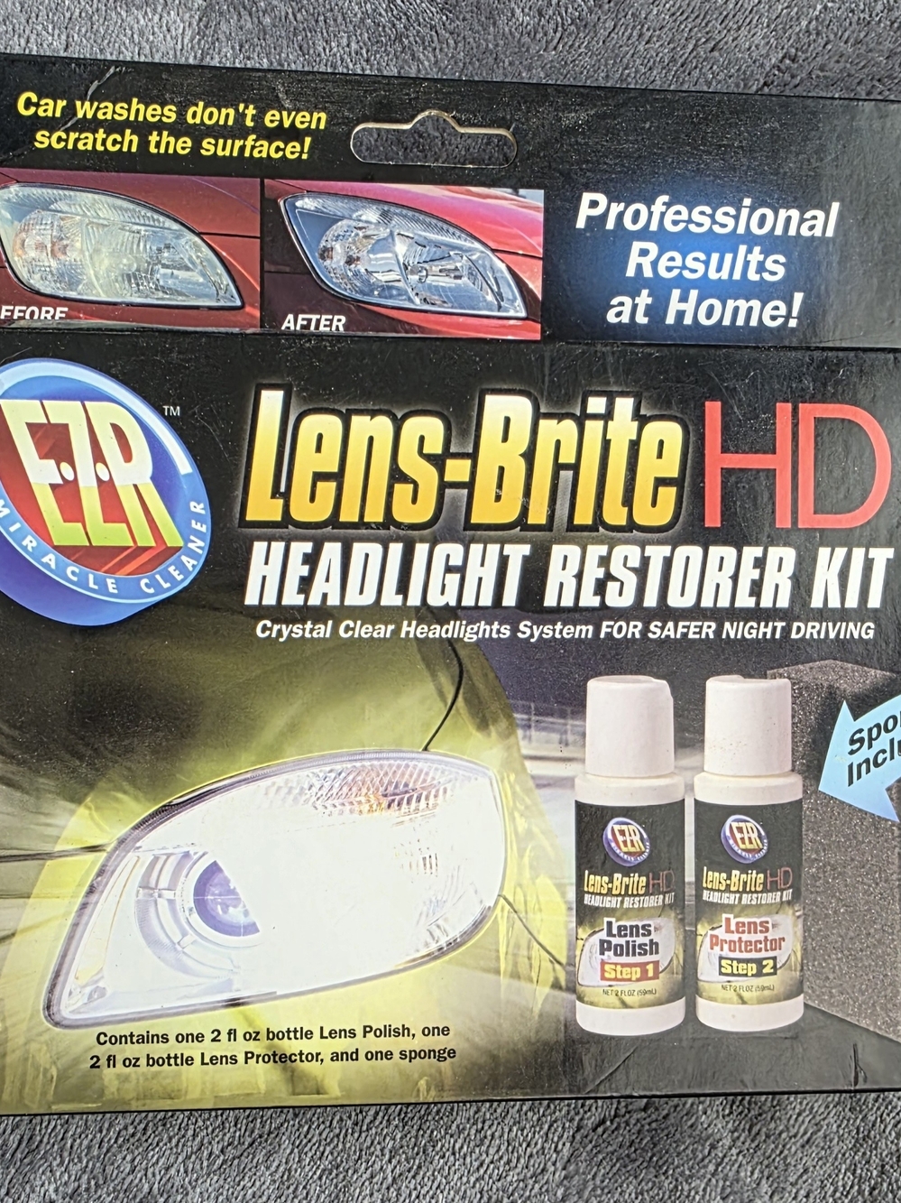 New EZR HD Headlight Restorer Kit - Black